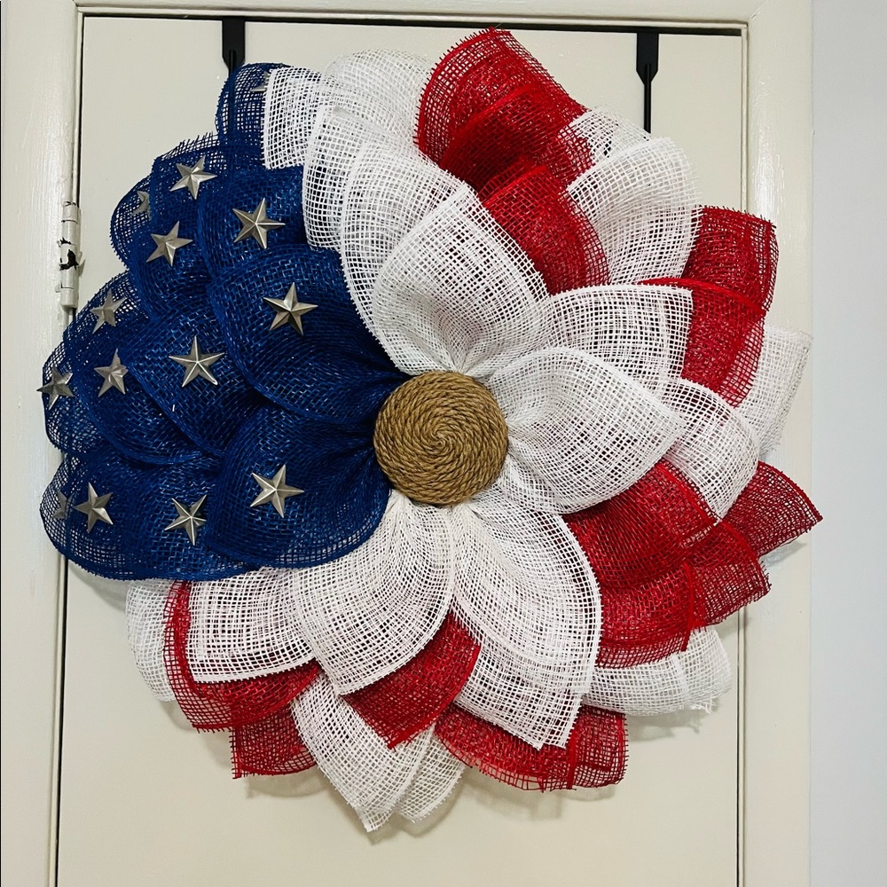 Handmade Patriotic Wreath/ Memorial Day Wreath/ 4th of July Wreath